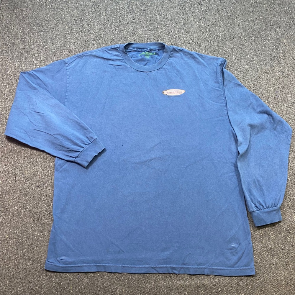 Margaritaville Shirt Sz XXL Mens Blue Beach Graphic Taste For The Good Life Surf